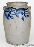 B.C. Milburn, B.C. MILBURN / ALEXA Stoneware Jar with Cobalt Floral Decoration, circa 1850