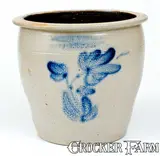 COWDEN & WILCOX / HARRISBURG, PA Stoneware Jar with Floral Decoration by Cowden & Wilcox, circa 1865, Stoneware, sold Nov 2018