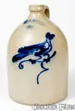 J & E NORTON / BENNINGTON, VT Stoneware Bird Jug by J. & E. Norton, circa 1855, Stoneware, sold Nov 2018