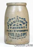 Hamilton & Jones, HAMILTON & JONES / GREENSBORO / PA Stoneware Canning Jar w/ Shield Motif, circa 1875, Stoneware