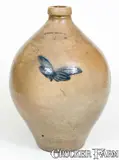 Julius Norton, 2 Gal. JULIUS NORTON / BENNINGTON, VT Stoneware Jug with Butterfly Decoration, circa 1840, Stoneware