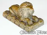 Geo E. Inmon, Extremely Rare "Geo E. Inmon / Beatrice, Nebraska" Stoneware Reclining Lion Figure, 1889, Stoneware