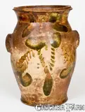J. Eberly & Co, Rare J. EBERLY & CO. / STRASBURG, VA Wing-Handled Redware Urn, circa 1885, Redware