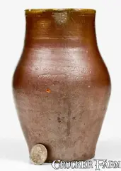 Swan & States, Very Rare Quart-Sized SWAN & STATES / STONINGTON, CT Stoneware Pitcher, circa 1825, Stoneware