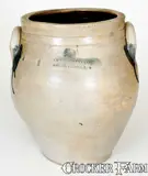 Lewis & Gardiner, Scarce LEWIS & GARDINER / HUNTINGTON, L. I. Stoneware Jar, circa 1827-1829, Stoneware