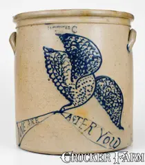 J.B. Pfaltzgraff, Exceedingly Rare and Important J.B. PFALTZGRAFF / YORK, PA Eagle Crock w/ Civil War Inscription, circa 1861-1865, Stoneware