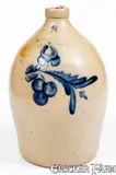 F.H. Cowden, Rare F. H. COWDEN / HARRISBURG, PA Stoneware Jug with Cherries Decoration