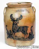 C. W. Braun, Fine C. W. BRAUN / BUFFALO, NY Stoneware Jar with Deer Decoration