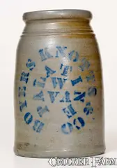 Knotts & Co., Fine BOYERS, KNOTTS & CO. / PALATINE, W. VA Stoneware Canning Jar, circa 1875, Stoneware