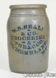 W. R. Beall & Co., W. R. BEALL & CO. / CUMBERLAND, MD Stoneware Advertising Crock, circa 1875, Stoneware