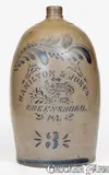 Hamilton & Jones, 3 Gal. HAMILTON & JONES / GREENSBORO, PA Stoneware Jug w/ Stenciled Bird, circa 1875, Stoneware