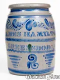 James Hamilton & Co., JAMES HAMILTON & CO. / GREENSBORO, PA Stoneware Jar w/ Profuse Freehand Decoration, circa 1870, Stoneware