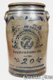 Williams And Reppert, 20 Gal. WILLIAMS & REPPERT / GREENSBORO, PA Stoneware Eagle Jar