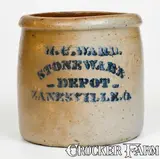 H. C. Ward Stoneware, 1 Gal. H. C. WARD / STONEWARE DEPOT / ZANESVILLE, OH Stenciled Crock, late 19th century, Stoneware