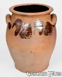John W. Bell, 3 Gal. JOHN W. BELL / Waynesboro, PA Redware Jar with Manganese Decoration