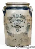 A. Conrad, 4 Gal. A. CONRAD / NEW GENEVA, PA Stoneware Jar with Stenciled Decoration, circa 1875, Stoneware