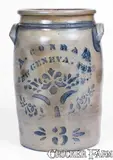 A. Conrad, 3 Gal. A. CONRAD / NEW GENEVA, PA Stoneware Jar with Stenciled Decoration, circa 1875, Stoneware