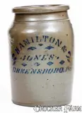 Hamilton & Jones, HAMILTON & JONES / GREENSBORO, PA Stoneware Jar, circa 1875, Stoneware