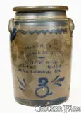 E. J. Miller & Son, 3 Gal. E. J. MILLER & SON / ALEXANDRIA, VA Stoneware Jar, Western PA Origin, circa 1880, Stoneware