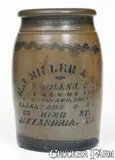 E. J. Miller & Co., Western PA Stoneware Jar with E. J. MILLER & CO. / ALEXANDRIA, VA Stenciled Advertising, circa 1875, Stoneware