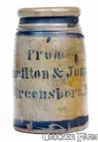 From Hamilton & Jones, Canning Jar Stenciled "From Hamilton & Jones / Greensboro, PA", circa 1875, Stoneware
