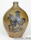 R. & B. Diebboll, Contemporary R. & B. DIEBBOLL / WASHINGTON, MI w/ Slip-Trailed Soldier on Horseback, fourth quarter 20th century, Stoneware