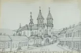 Nikifor Krynicki, KOŚCIÓŁ ŚW. KAZIMIERZA W NOWYM SĄCZU, ołówek, papier fotograficzny