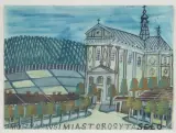 Nikifor Krynicki, KOŚCIÓŁ W MUSZYNIE, akwarela, gwasz, papier