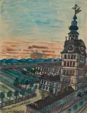 NIKIFOR by Nikifor Krynicki, ołówek, akwarela, gwasz, papier, sold Oct 2022