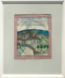 DREWNIANY DOM PRZY DRODZE by Nikifor Krynicki, akwarela, ołówek, papier, sold May 2016