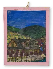 Nikifor Krynicki, Krynica, plakatówka, akwarela, papier