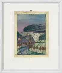DOM W GÓRACH by Nikifor Krynicki, akwarela, papier, sold Jul 2014