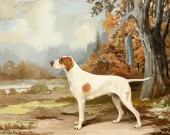 Reuben Ward Binks, Portrait Of A Hound, Gouache