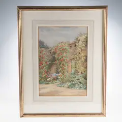 Thomas Nicholson Tyndale, Rose Garden, Watercolour