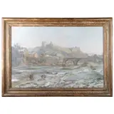 Donald Chisholm Towner, Richmond On The River Swale In Winter, Oil on canvas