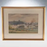 George Cochrane Kerr, Rochester From Frindsbury Hill, Watercolour