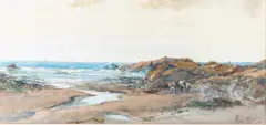 Albert Pollitt, On The Dunes, 1904, Watercolour