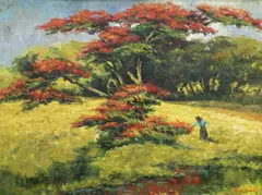Country Landscape by Gerard Pieter Adolfs, Oil on canvas, sold Dec 2022