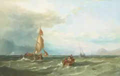 John James Wilson, Off The Coast, Oil on canvas