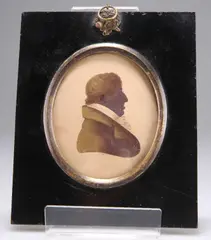 Edward Foster, Portrait Silhouette Of A Gentleman, Watercolour with gold
