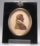Edward Foster, Portrait Silhouette Of A Gentleman, Watercolour with gold