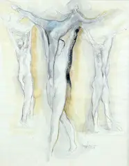 Peter Nicholas, Design For Dance Iii, Chalk, charcoal and watercolour