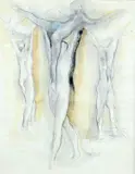 Peter Nicholas, Design For Dance Iii, Chalk, charcoal and watercolour
