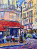 John Holt, Outside The Cafe, France, Pastel