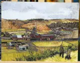 Kenneth Gribble, Northern Industrial Plant, Oil on paper laid to board, unframed