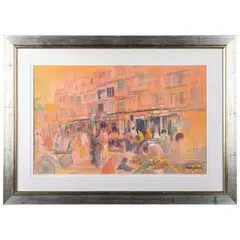 Tony Brummell Smith, Jaipur Street Scene, Watercolour and ink With Walker Galleries Ltd, label verso