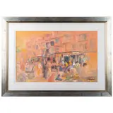 Tony Brummell Smith, Jaipur Street Scene, Watercolour and ink With Walker Galleries Ltd, label verso