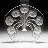 René Lalique (French, 1860-1945), 'Veilleuse Pissenlit', A Tiara Night Light Stopper, Designed 1914 by René Lalique, glass, press-moulded, frosted and polished, etched R, sold Jul 2023