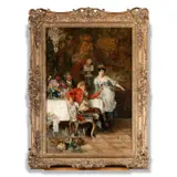 Paul Burmeister, The Dinner Party, Oil on panel