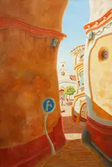 Charles 'charlie' Shiels, Red Wall, Granada Old Quarter, Oil on canvas
